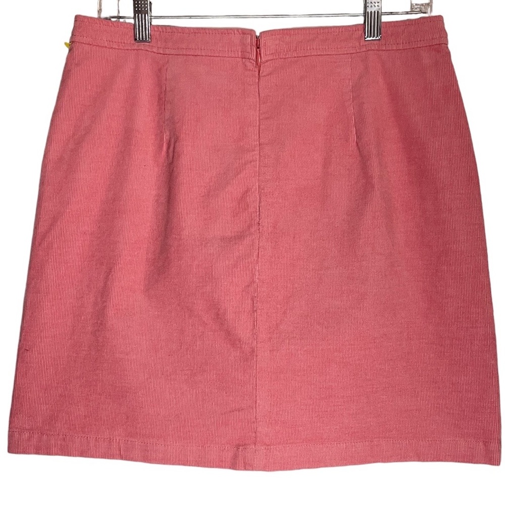J Crew Factory Bubblegum Pink Corduroy Faux Button Front Zippered A-Line Skirt - Picture 10 of 16